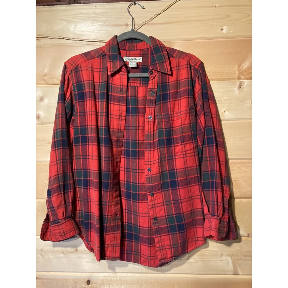 Women’s Vintage Eddie Bauer Red Plaid Button-Up, Size XS